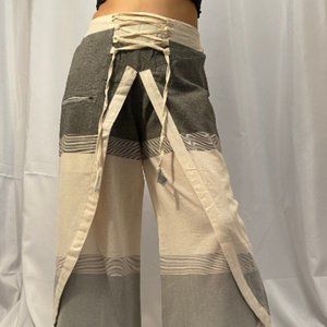 Cotton Printed Double Layers Palazzo Pants